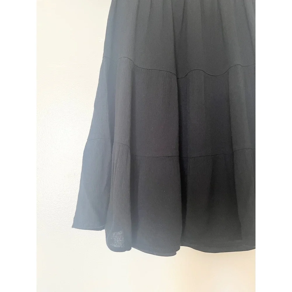 Altar'd‎ State Black Tiered Babydoll Dress Flutter Sleeve Casual Summer XS